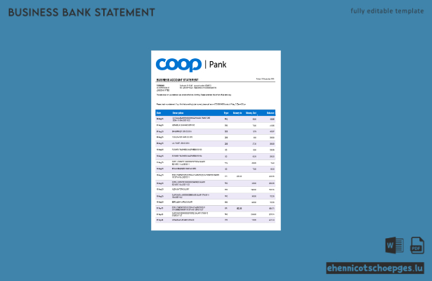 Beispiel eines Kontoauszugs der Coop Pank (Word- und PDF-Datei)